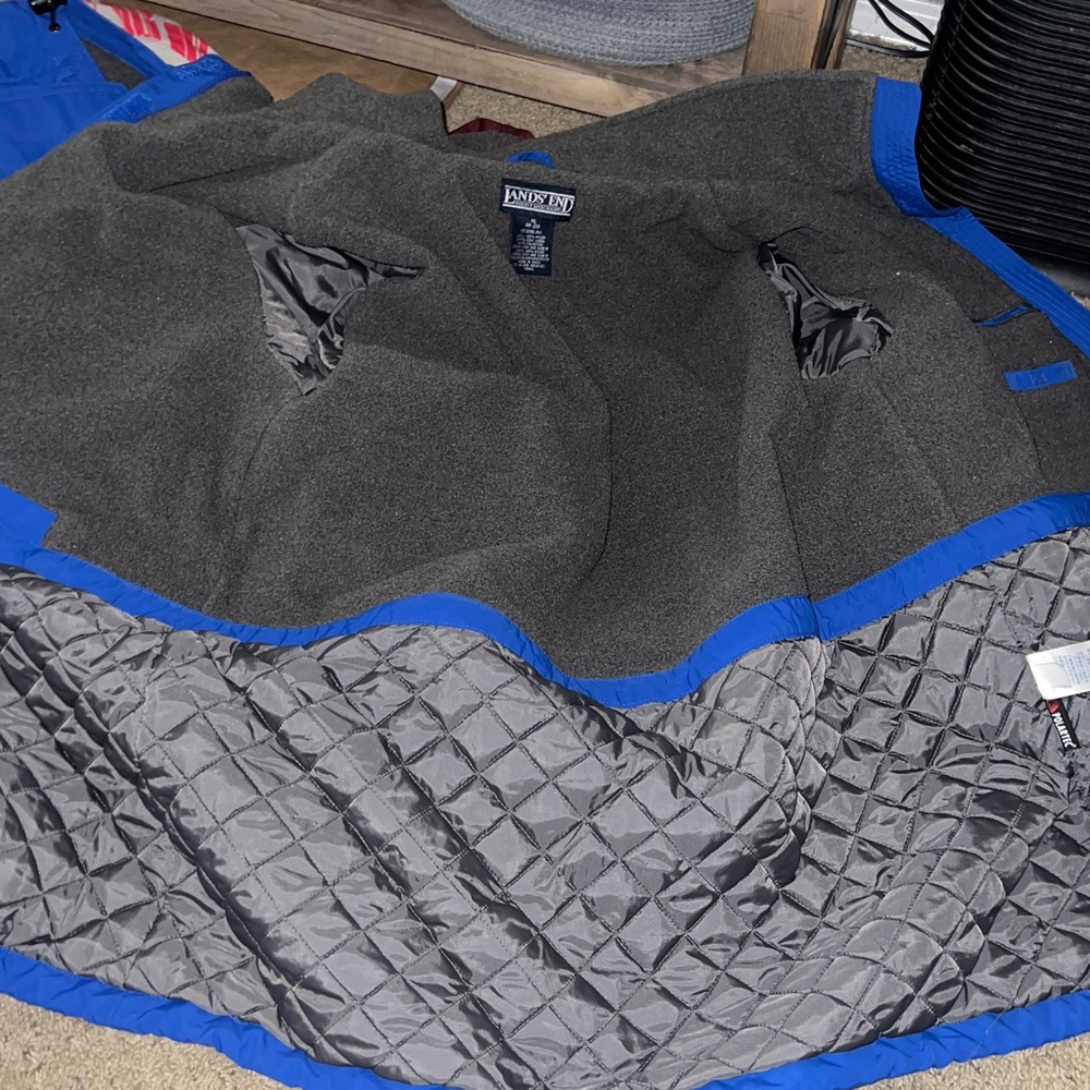 Lands' End Mens Squall Parka Waterproof Fleece Lined Polartec Jacket Blue XL - Picture 8 of 8